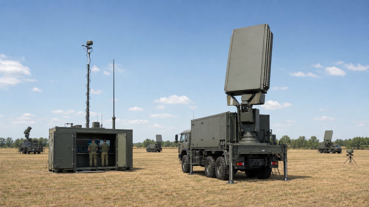 Mobilny radar AESA i stanowisko dowodzenia w sieci sensorów.