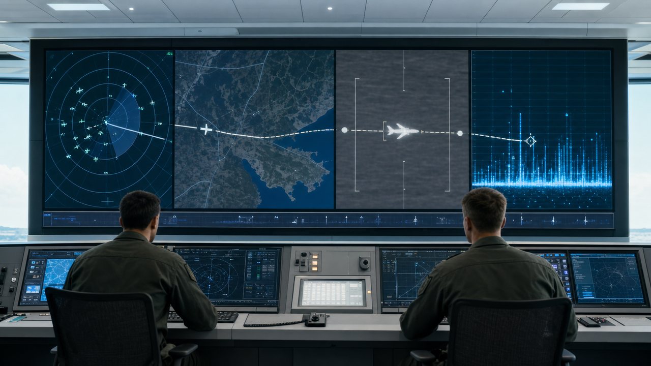 Fuzja danych radarowych, optycznych, termicznych i SIGINT.