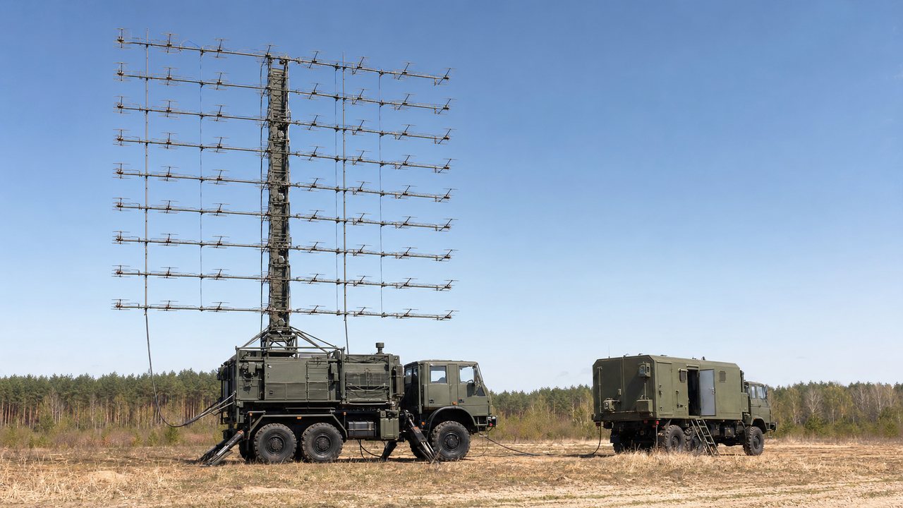 Polski mobilny radar VHF z anteną Yagi-Uda.